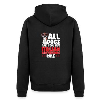 Italienischer Windspiel Windhund Hunde - Unisex Premium Bio Zip Hoodie - Schwarz - Hinten - Nico (187cm)