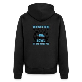 Bowling Skittles Bowler Bowling Club - Unisex Premium Organic Zip Hoodie - black - Back - Nico (187cm)