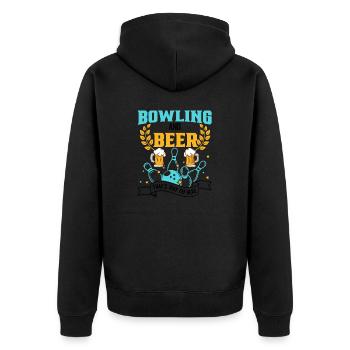 Bowling Skittles Bowler Bowling Club - Unisex Premium Organic Zip Hoodie - black - Back - Nico (187cm)