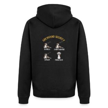 Italian Greyhound Greyhound Dogs - Unisex Premium Organic Zip Hoodie - black - Back - Nico (187cm)
