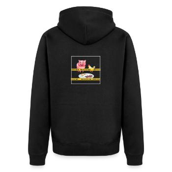 Polizeilinie nicht überschreiten Schwein Huhn Ei - Unisex Premium Bio Zip Hoodie - Schwarz - Hinten - Nico (187cm)