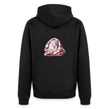 Chat Propriétaire Cadeau Mignon Câlins Chats - Veste à capuche bio Premium Unisexe - noir - Dos - Nico (187cm)