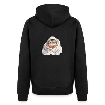 Chat Propriétaire Cadeau Mignon Câlins Chats - Veste à capuche bio Premium Unisexe - noir - Dos - Nico (187cm)