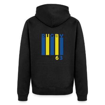 Rugby 63 Clermont Ferrand Fan Rugby Clermontois - Veste à capuche bio Premium Unisexe - noir - Dos - Nico (187cm)