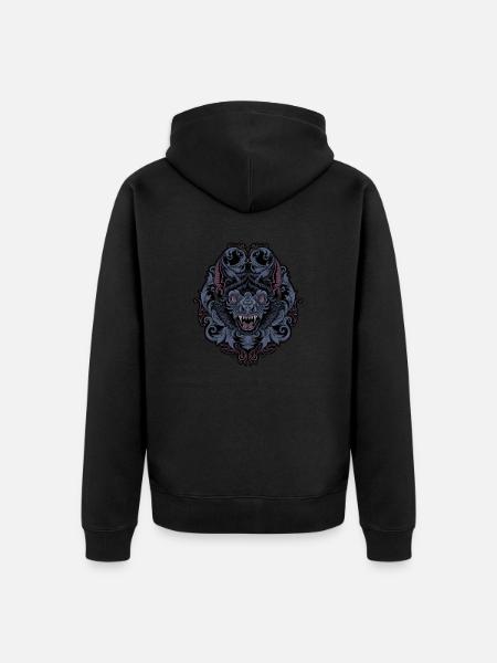 Murciélago con adorno javanés - Chaqueta con capucha prémium ecológica unisex - negro
