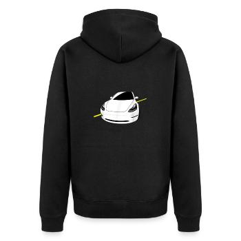 Electric Car, Drive The Future, Zero Emissions - Unisex Premium Organic Zip Hoodie - black - Back - Nico (187cm)