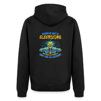Électricien cadeau amusant pour ingénieur électricien - Veste à capuche bio Premium Unisexe - noir - Dos - Nico (187cm)
