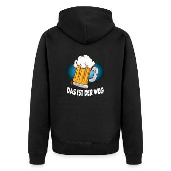 Das ist der Weg - lustiges Party Malle Design - Unisex Premium Bio Zip Hoodie - Schwarz - Hinten - Nico (187cm)