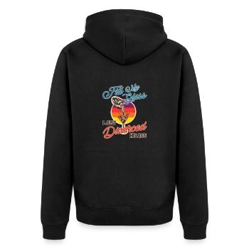 Lustiges Scheidung Glücklich Geschieden und - Unisex Premium Bio Zip Hoodie - Schwarz - Hinten - Nico (187cm)