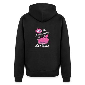 Lustiges Scheidung Glücklich Geschieden und - Unisex Premium Bio Zip Hoodie - Schwarz - Hinten - Nico (187cm)