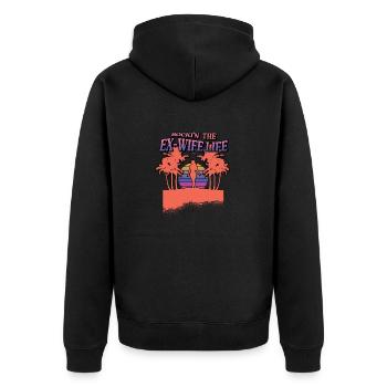 Lustiges Scheidung Glücklich Geschieden und - Unisex Premium Bio Zip Hoodie - Schwarz - Hinten - Nico (187cm)