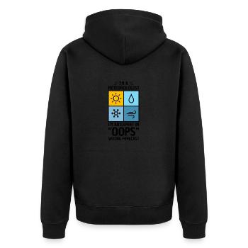 Jeu de mots météorologique pour météorologue - Veste à capuche bio Premium Unisexe - noir - Dos - Nico (187cm)