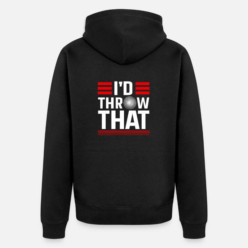 Kugelstoßen Werfen Leichtathletik - Unisex Premium Bio Zip Hoodie - Schwarz