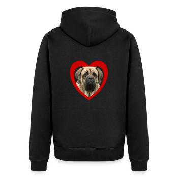 Dog Lovers - Dogs Heart - Mastiff - Unisex Premium Organic Zip Hoodie - black - Back - Nico (187cm)