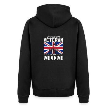 My Favorite Veteran Is My Mom - Unisex Premium Organic Zip Hoodie - black - Back - Nico (187cm)