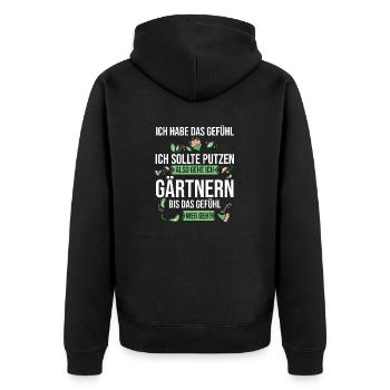 Gartenarbeit Hobbygärtner Garten Gärtner - Unisex Premium Bio Zip Hoodie - Schwarz - Hinten - Nico (187cm)