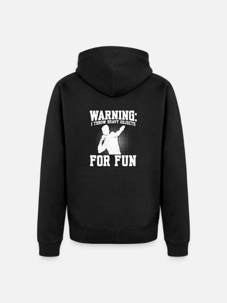 Kugelstoßen Werfen Leichtathletik - Unisex Premium Bio Zip Hoodie - Schwarz