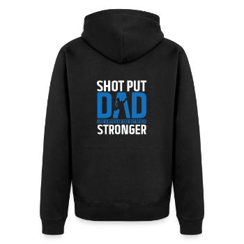 Kugelstoßen Werfen Leichtathletik - Unisex Premium Bio Zip Hoodie - Schwarz - Hinten - Nico (187cm)