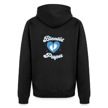 Papa 2023 Bientôt Papa C'est Un Garçon - Veste à capuche bio Premium Unisexe - noir - Dos - Nico (187cm)