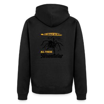 Vogelspinne Spinnen Spinnensammler Haustier - Unisex Premium Bio Zip Hoodie - Schwarz - Hinten - Nico (187cm)