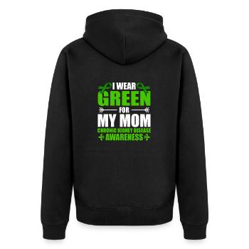 Ich Trage Grün Für Meine Mutter Chronische - Unisex Premium Bio Zip Hoodie - Schwarz - Hinten - Nico (187cm)