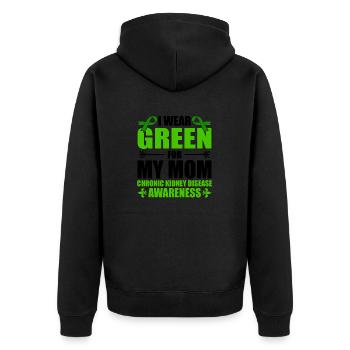 Ich Trage Grün Für Meine Mutter Chronische - Unisex Premium Bio Zip Hoodie - Schwarz - Hinten - Nico (187cm)