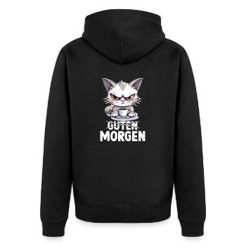 Lustige Geschenke für Katzenbesitzer Misanthropen - Unisex Premium Bio Zip Hoodie - Schwarz - Hinten - Nico (187cm)