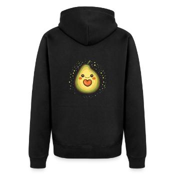 Avocado Cute Funny Heart Mamacado Mama Pregnant - Unisex Premium Organic Zip Hoodie - black - Back - Nico (187cm)