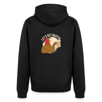 Let's Get Basted Thanksgiving Day Funny Happy - Unisex Premium Bio Zip Hoodie - Schwarz - Hinten - Nico (187cm)