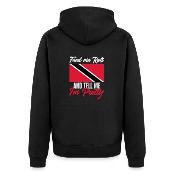 Trinidad und Tobago Flagge - Unisex Premium Bio Zip Hoodie - Schwarz - Hinten - Nico (187cm)