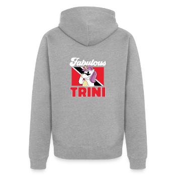 Drapeau de Trinité-et-Tobago - Veste à capuche bio Premium Unisexe - gris chiné - Dos - Nico (187cm)