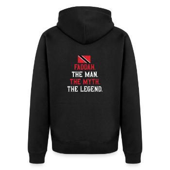 Trinidad und Tobago Flagge - Unisex Premium Bio Zip Hoodie - Schwarz - Hinten - Nico (187cm)
