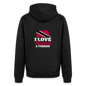 Trinidad and Tobago flag - Unisex Premium Organic Zip Hoodie - black - Back - Nico (187cm)