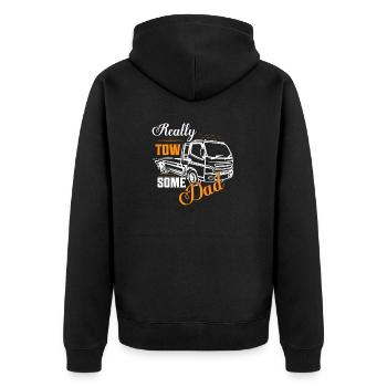 Really Tow-Some Dad Trucking Tow Truck Driver - Unisex Premium Bio Zip Hoodie - Schwarz - Hinten - Nico (187cm)