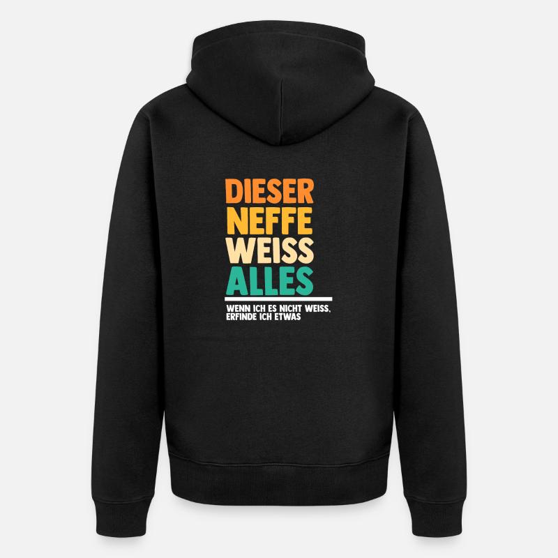 Neffe - Unisex Premium Bio Zip Hoodie - Schwarz