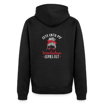 Trinidad and Tobago flag - Unisex Premium Organic Zip Hoodie - black - Back - Nico (187cm)