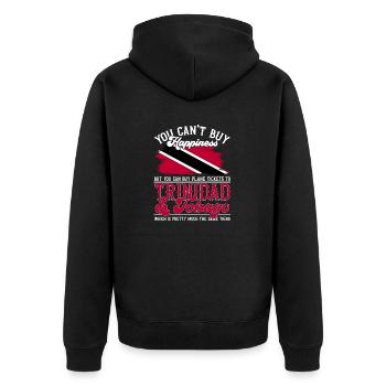 Trinidad und Tobago Flagge - Unisex Premium Bio Zip Hoodie - Schwarz - Hinten - Nico (187cm)