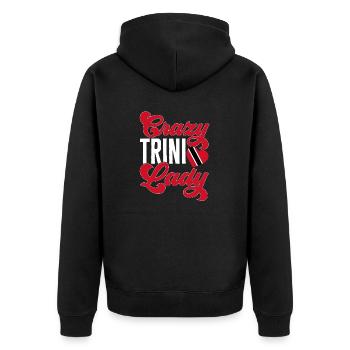 Trinidad und Tobago Flagge - Unisex Premium Bio Zip Hoodie - Schwarz - Hinten - Nico (187cm)