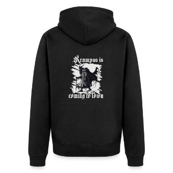 Horror Krampus T-Shirt dunkle Seite der Weihnacht - Unisex Premium Bio Zip Hoodie - Schwarz - Hinten - Nico (187cm)