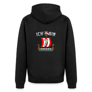 Nordmänner Barbaren 6. Geburtstag Wikinger - Unisex Premium Bio Zip Hoodie - Schwarz - Hinten - Nico (187cm)