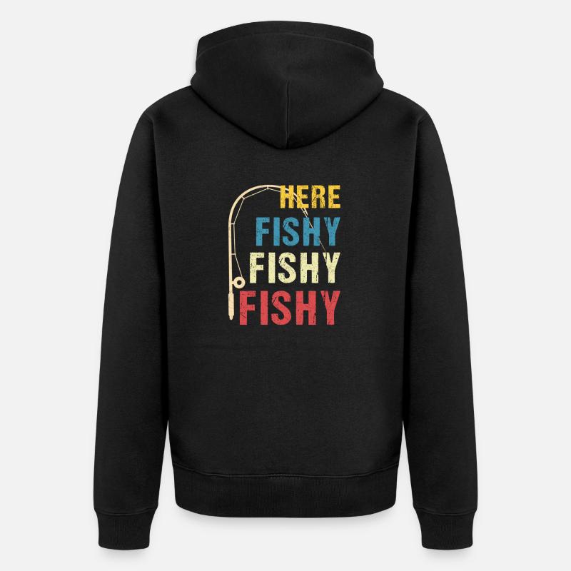 Ici Fishy Fishy Fishy - Veste à capuche bio Premium Unisexe - noir