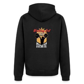 Calisthenics Street Workout Park Fitness Training - Unisex Premium Bio Zip Hoodie - Schwarz - Hinten - Nico (187cm)
