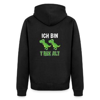Dino Dinosaurier 2. Geburtstag 2 Jahre alt T-Rex - Unisex Premium Bio Zip Hoodie - Schwarz - Hinten - Nico (187cm)