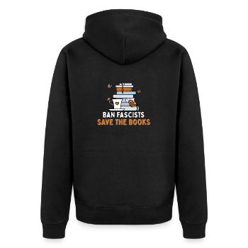 Interdire les fascistes Sauvez les livres Introverti - Veste à capuche bio Premium Unisexe - noir - Dos - Nico (187cm)