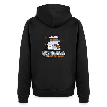 Chaque jour devrait être le jour de la bibliothèque - Veste à capuche bio Premium Unisexe - noir - Dos - Nico (187cm)