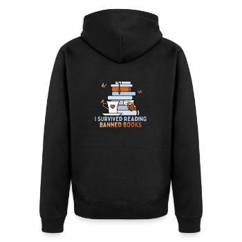 Je suis un maniaque du livre Drôle de lecture en disant - Veste à capuche bio Premium Unisexe - noir - Dos - Nico (187cm)