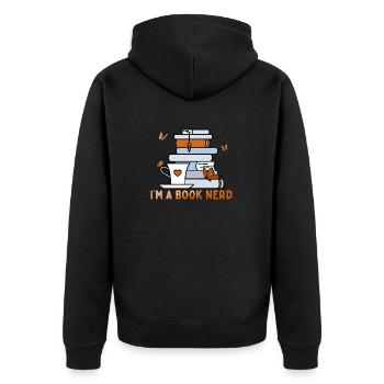 I'm retired, reading is my profession - Unisex Premium Organic Zip Hoodie - black - Back - Nico (187cm)