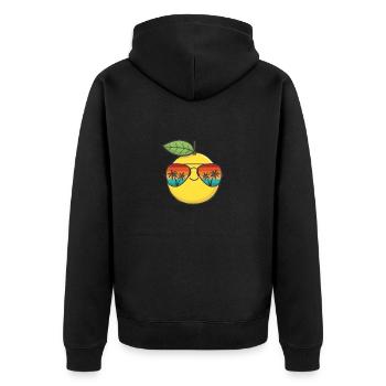 Lemon Funny Cute Lemon Summer Citrus Fruit Lovers - Unisex Premium Organic Zip Hoodie - black - Back - Nico (187cm)