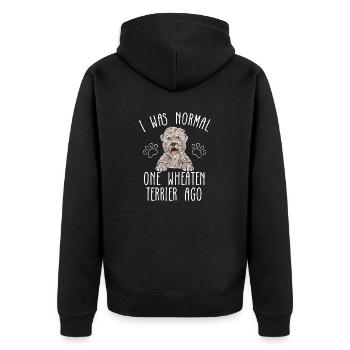 Irish Soft Coated Wheaten Terrier - Unisex Premium Bio Zip Hoodie - Schwarz - Hinten - Nico (187cm)