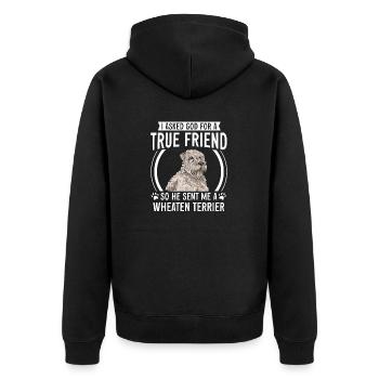 Terrier irlandais à enrobage doux - Veste à capuche bio Premium Unisexe - noir - Dos - Nico (187cm)